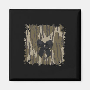 Hunting Girl Camo Black Bow Ribbon Magnet