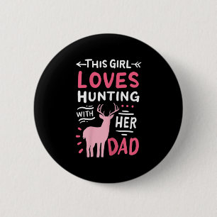 Hunting Girl With Her Dad Father's Day 6 Cm Round Badge