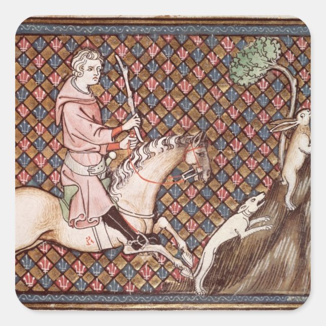 Hunting Hares, from Ovide Moralise Square Sticker (Front)