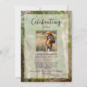 Hunting Hunter Outdoorsman Photo Funeral Program 