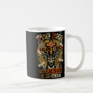Hunting In My Veins Jesus In Heart Christian Deer  Coffee Mug
