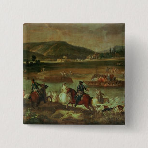 Hunting in the Forest at Compiegne 15 Cm Square Badge