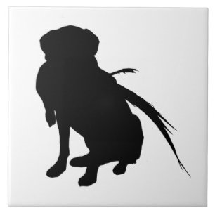 Hunting Labrador Retriever Silhouette Love Dogs Ceramic Tile