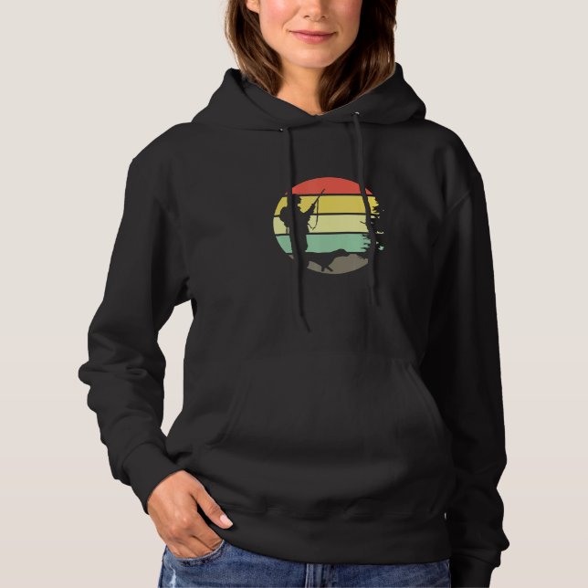 Hunting License Retro Sunset Hunter With Hunting D Hoodie (Front)