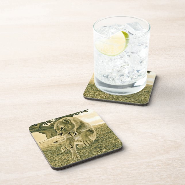 Hunting Lioness Coaster (Right Side)