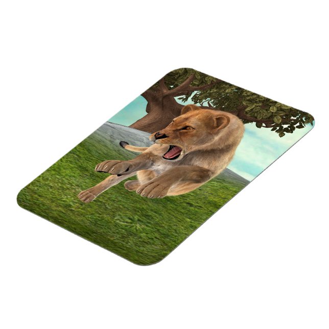 Hunting Lioness Magnet (Left Side)