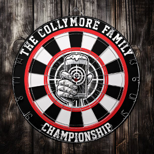 Hunting Lodge Beer Glass Art Dartboard