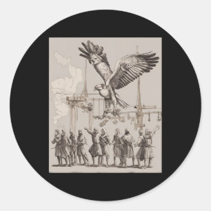 Hunting Mediaeval Falconry Art Classic Round Sticker