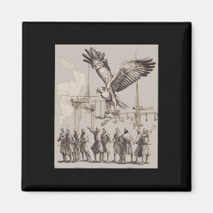Hunting Mediaeval Falconry Art Magnet