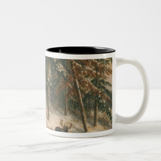 Hunting Moose Two-Tone Coffee Mug (Right)