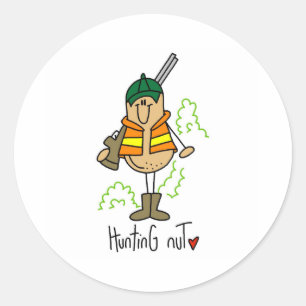 Hunting Nut Classic Round Sticker