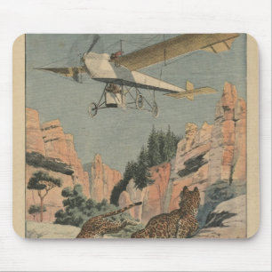 Hunting panthers from an aeroplane in Texas Mouse Pad