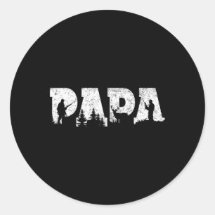 Hunting Papa Hunting Men Father's Day Vintage Classic Round Sticker
