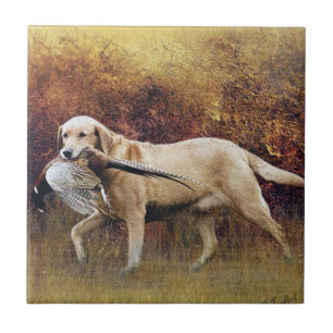 Hunting pheasant, Autumn Tapestry Metal Print Coff Ceramic Tile