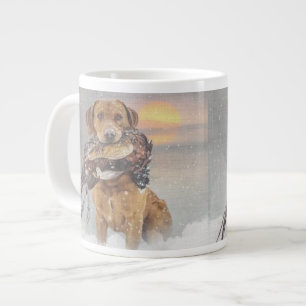 Hunting pheasant in winter tapestry poster acrylic large coffee mug