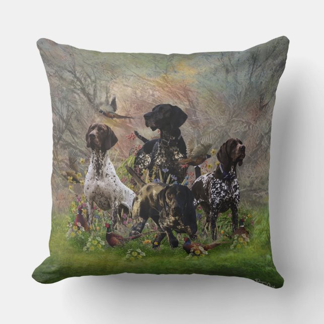 Hunting pheasant  with GSP  Cushion (Front)