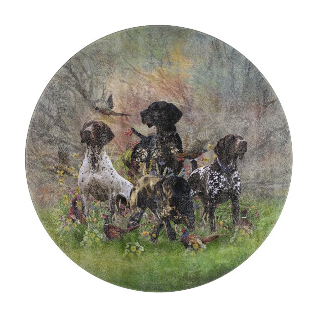 Hunting pheasant  with GSP   Cutting Board (Front)