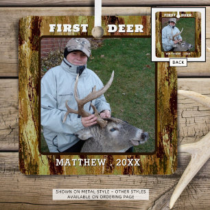 Hunting Photo Camouflage Personalised Metal Tree Decoration