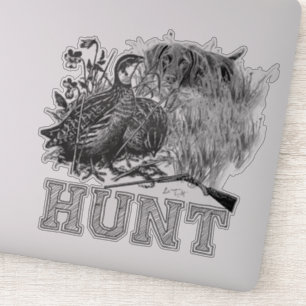 Hunting  quail with hunting dog  
