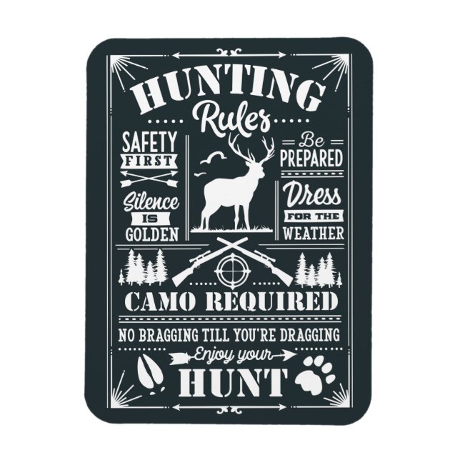 Hunting Rules List Custom Background Magnet (Vertical)