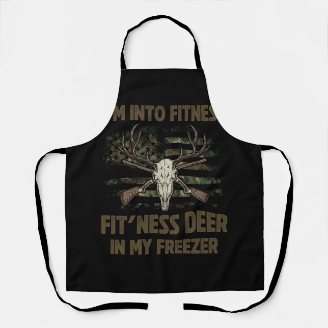 Hunting Saying I'm Into Fitness Fit'ness Deer In M Apron (Front)