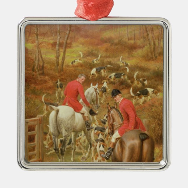 Hunting Scene, 1906 Metal Tree Decoration (Front)
