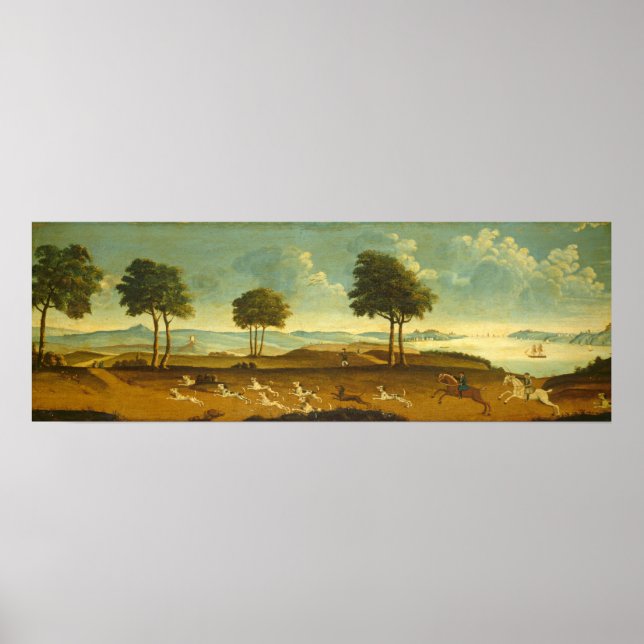 Hunting Scene & Harbour - American Fine Art Poster (Front)