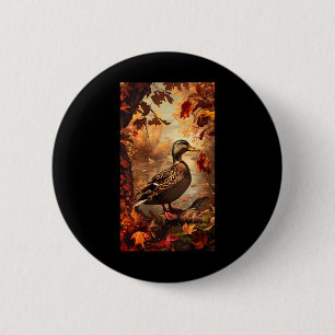 Hunting Scene Mallard Duck Autumn Wildlife Nature 6 Cm Round Badge