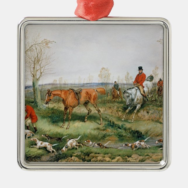 Hunting Scene Metal Tree Decoration (Front)