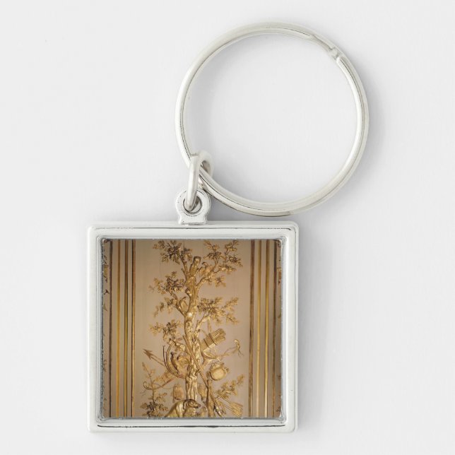 Hunting scene, wood panelling  from dining key ring (Front)