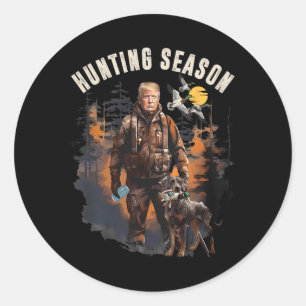 Hunting Season Camo Hunting Trump Duck Hunting Tru Classic Round Sticker