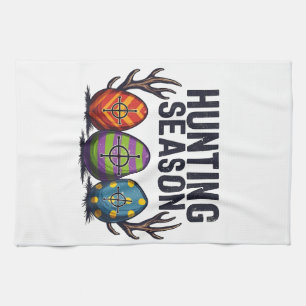 Hunting Season Easter Hunting Eggs Funny Tea Towel