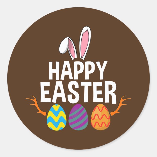 Hunting Season Egg Deer Funny Easter Day Egg Hunt Classic Round Sticker (Front)