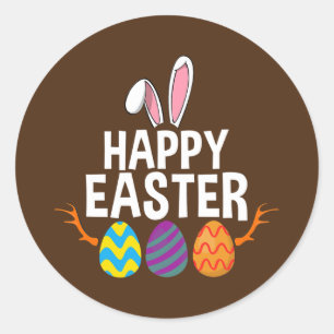 Hunting Season Egg Deer Funny Easter Day Egg Hunt Classic Round Sticker
