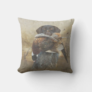 Hunting season , German Wirehaired Pointer  Cushion