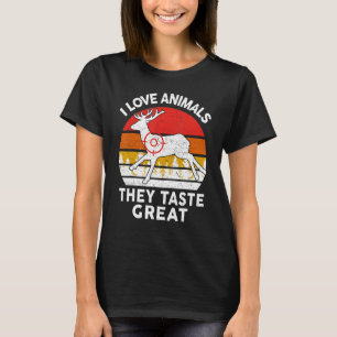 Hunting-Shirt Love Animals They Great Hunter Dad F T-Shirt