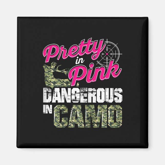 Hunting Shirts For Women Dangerous In Camo Deer Hu Magnet (Front)