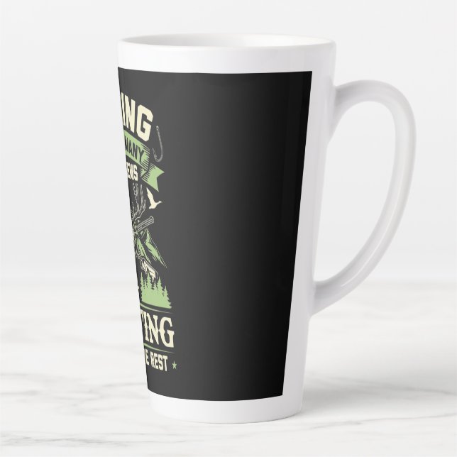Hunting Solves Many Problems In My Life Latte Mug (Right)