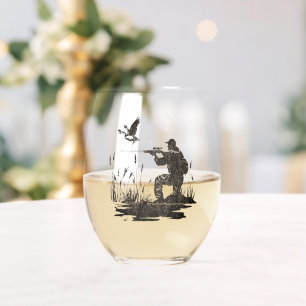 Hunting Stemless Wine Glass