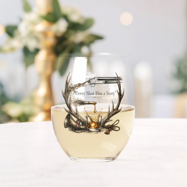 Hunting  stemless wine glass (Insitu (Wedding))