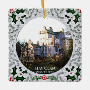 Hunting Tartan Scottish Hay Clan Castle Xmas Ceramic Ornament