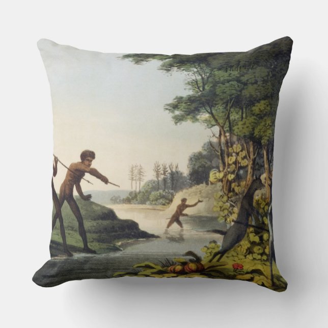 Hunting the Kangaroo, aborigines in New South Wale Cushion (Front)