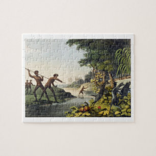 Hunting the Kangaroo, aborigines in New South Wale Jigsaw Puzzle