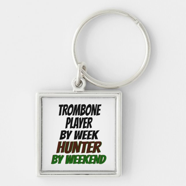Hunting Trombone Player Key Ring (Front)