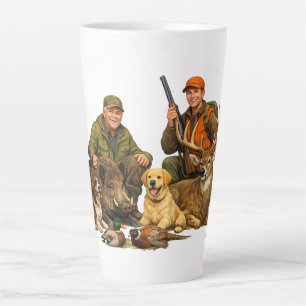Hunting trophies with dogs outdoor hunter gift latte mug
