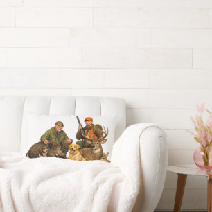 Hunting trophies with dogs outdoor hunter gift lumbar cushion