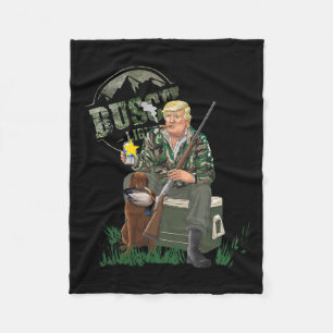 Hunting Trump Camo Duck Election Mega 2024 Voter Fleece Blanket