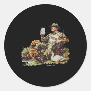 Hunting Trump Camouflage Funny Duck Hunting Season Classic Round Sticker