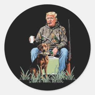 Hunting Trump Camouflage Funny Duck Hunting Season Classic Round Sticker