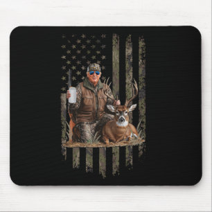 Hunting Trump Camouflage Usa Flag Deer Hunting Sea Mouse Pad